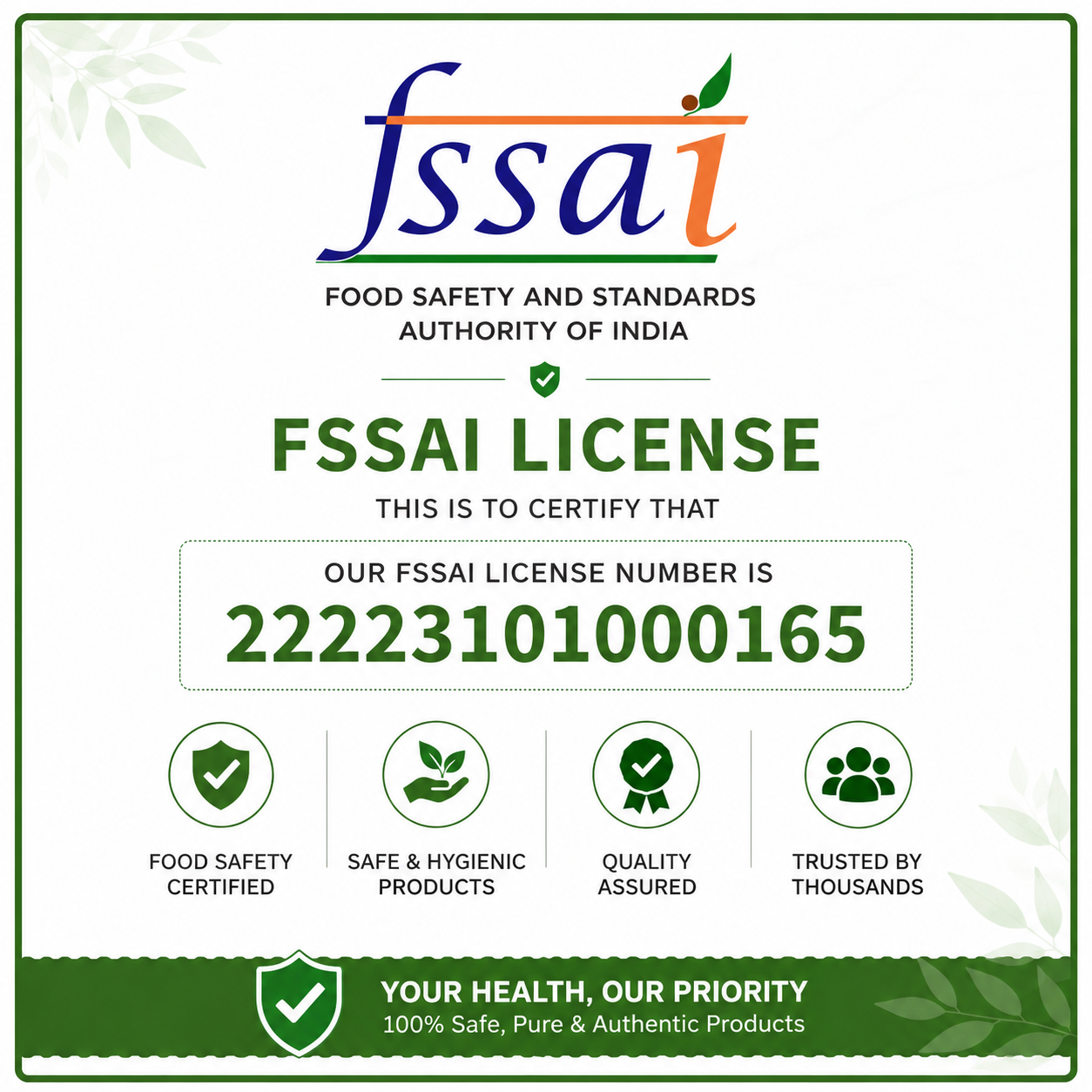FSSAI Certified