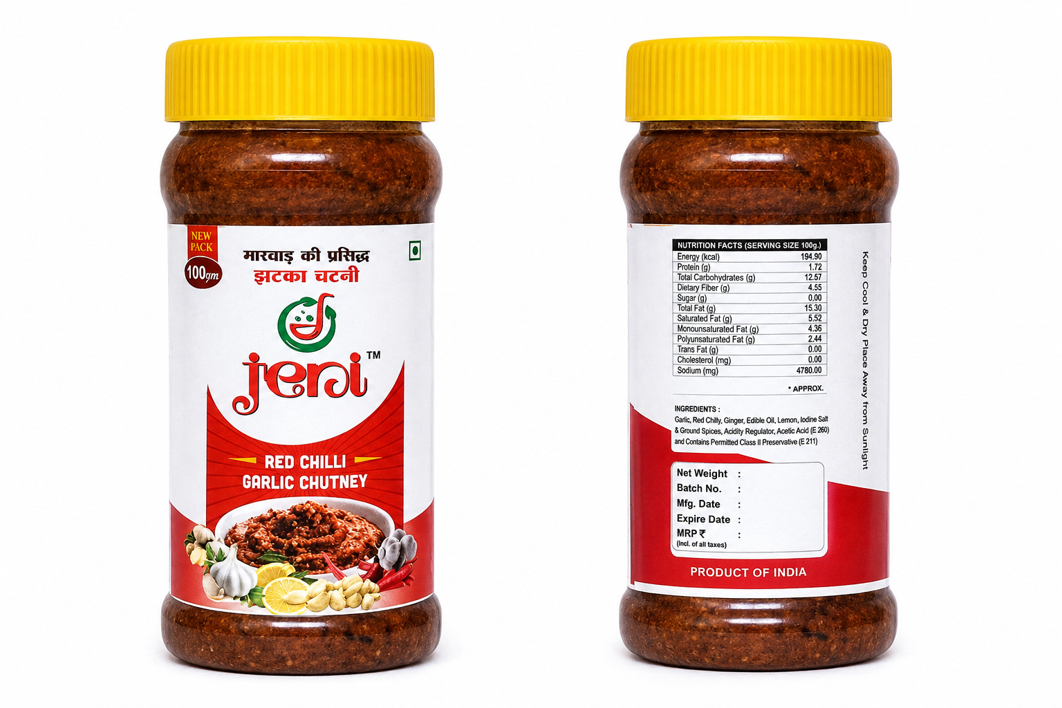 Jeni Red Chilli Garlic Chutney