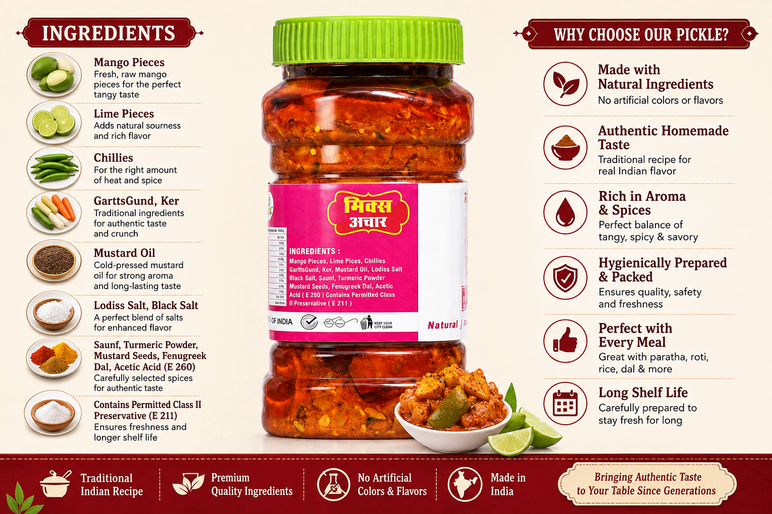 Jeni Mix Pickle ingredients and benefits